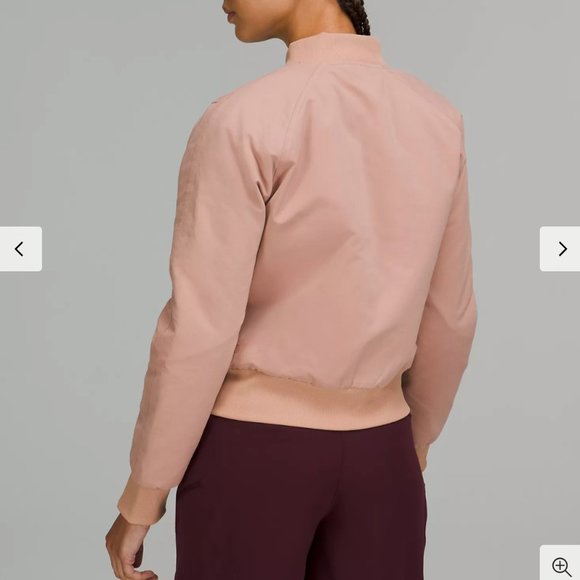 lululemon Non-Stop Cotton Bomber Jacket Pink Clay Size 6 - Picture 4 of 7